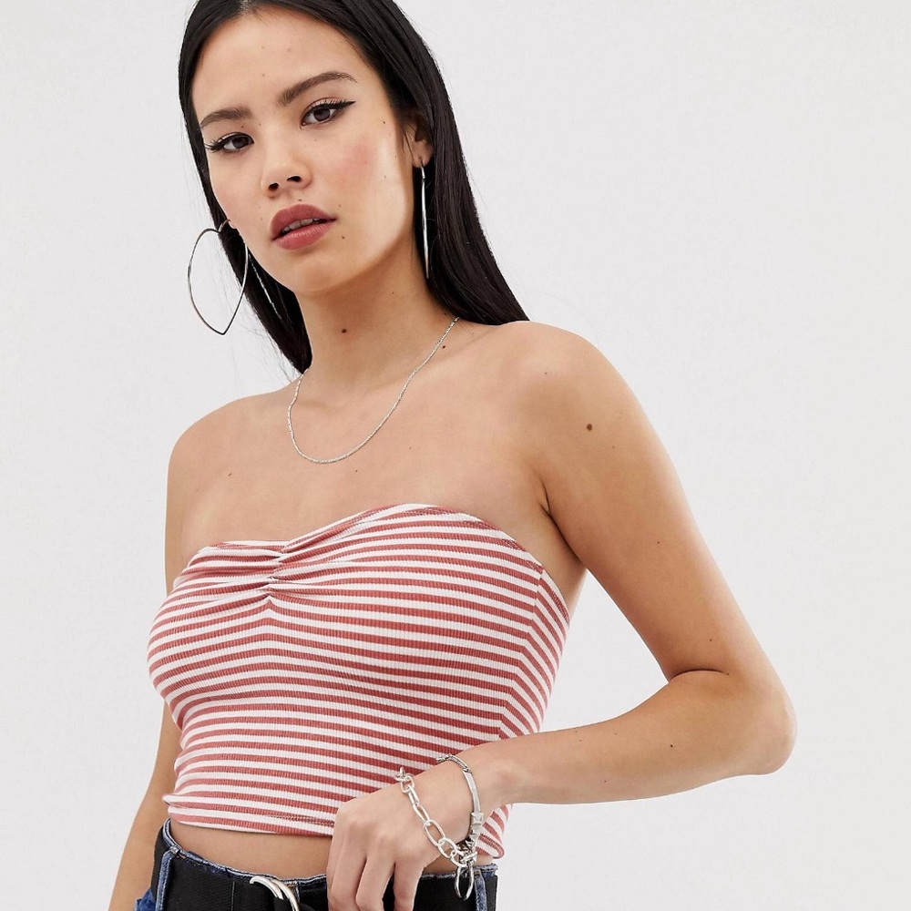 ASOS x Collusion Bandeau Top in Stripe ❥